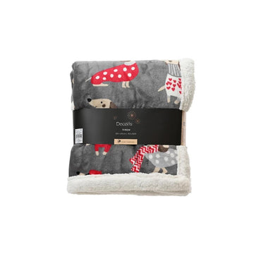 66X51 Christmas Dog Throw