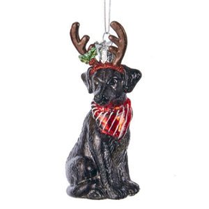 Glass Black Lab Ornament - Christmas Place