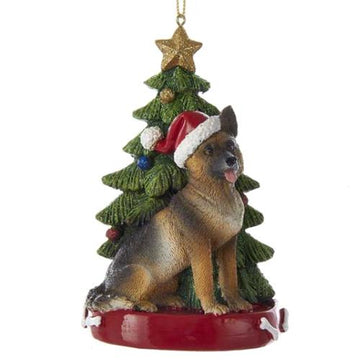 German Shepherd with Tree