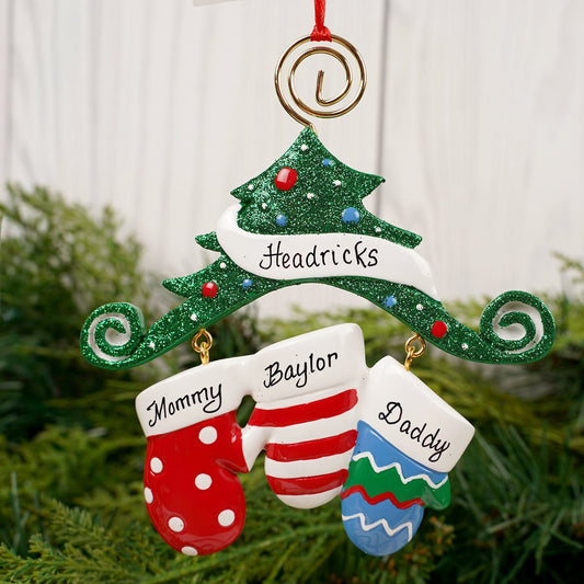 Tree Mitten Family of 3 - Christmas Place