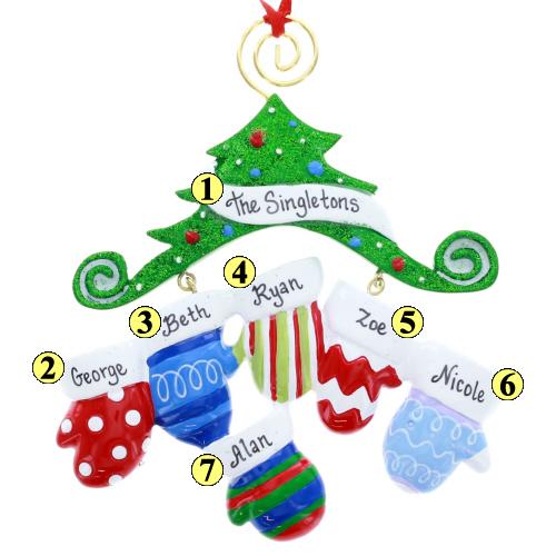 Tree Mitten Family of 6 - Christmas Place