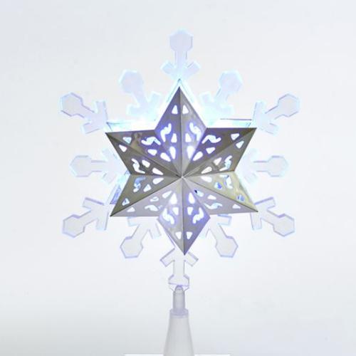 LED Snowflake Rotating Tree Topper - Christmas Place