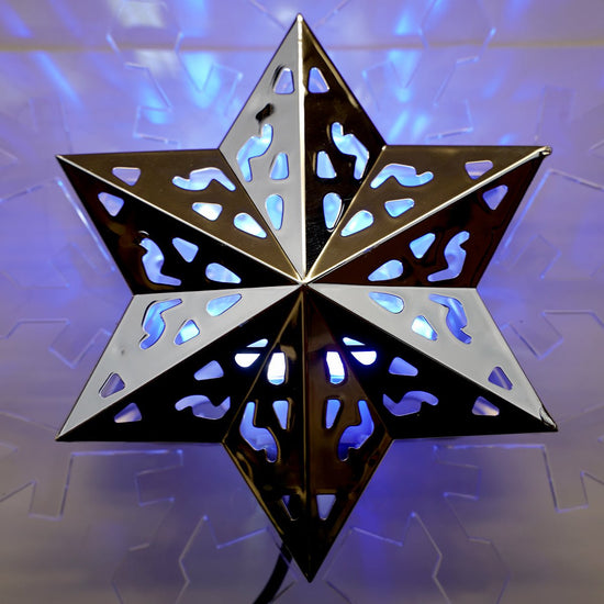 LED Snowflake Rotating Tree Topper - Christmas Place