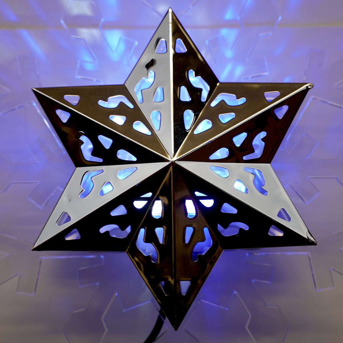 LED Snowflake Rotating Tree Topper - Christmas Place