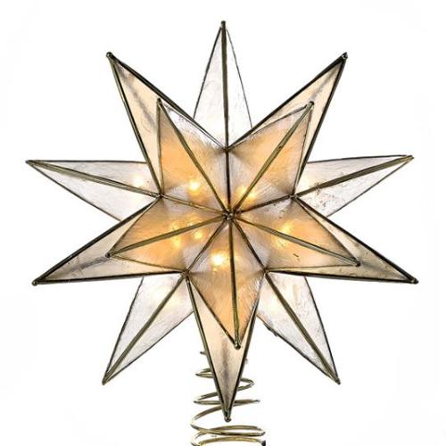 Gold Capiz Star Tree Topper - Christmas Place