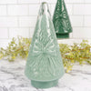8.8Inch Green Glass Tree With Bow