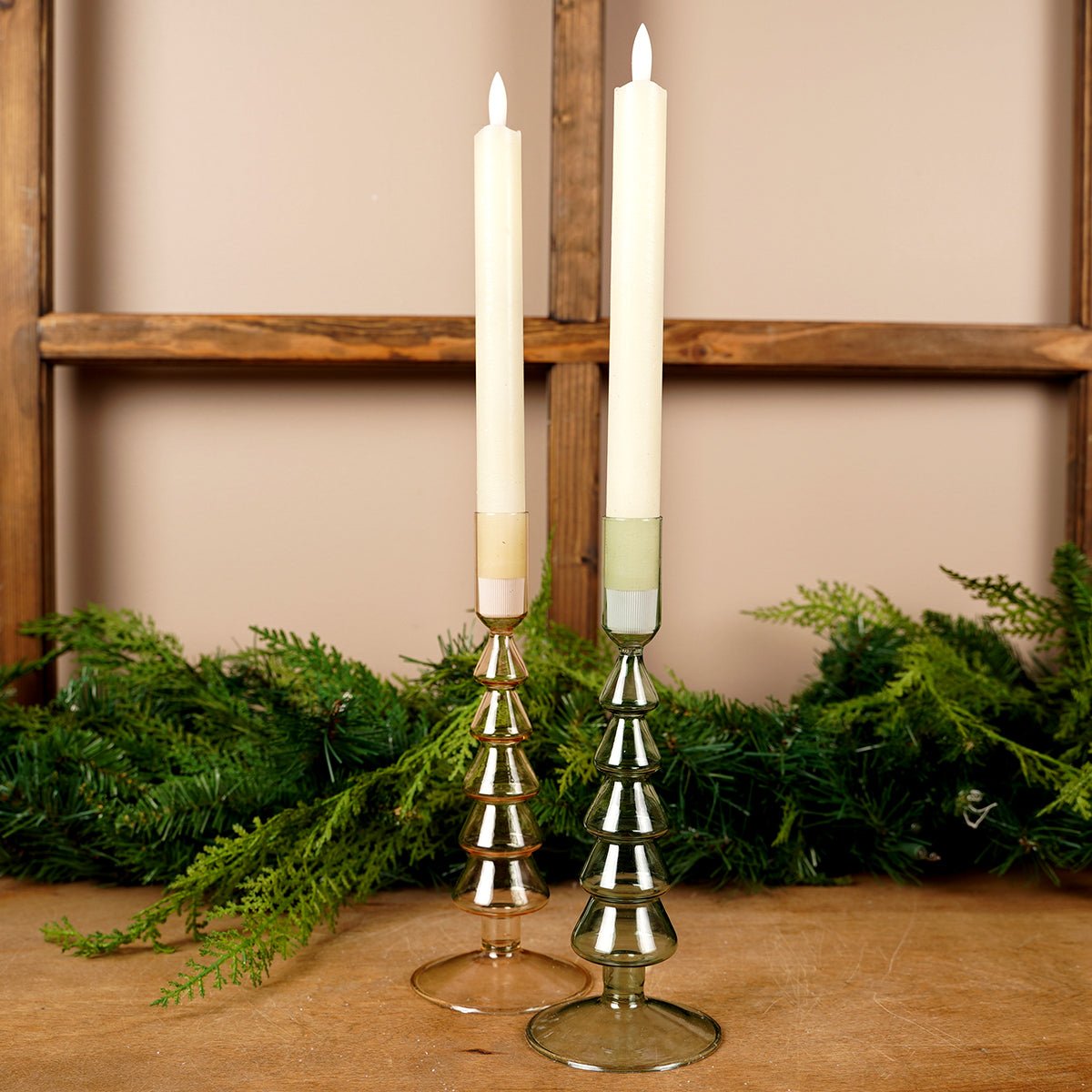 9In Glass Tree Candle Holder - Christmas Place