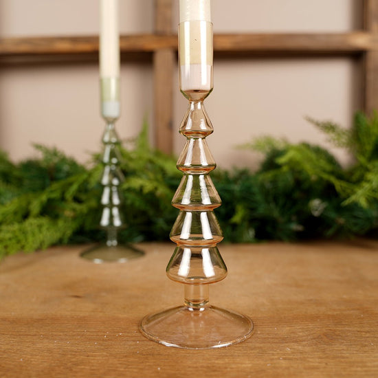 9In Glass Tree Candle Holder - Christmas Place