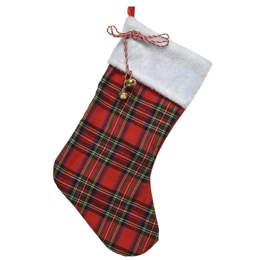 10in Red Plaid Stocking