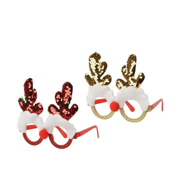Sequin Antler Funny Glasses - Christmas Place
