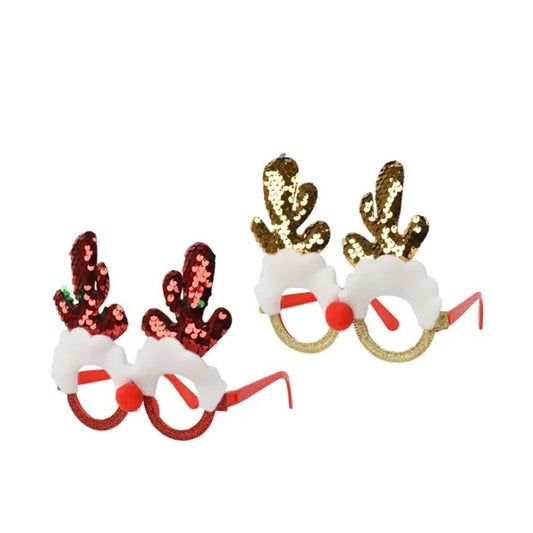 Sequin Antler Funny Glasses - Christmas Place
