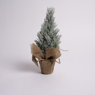 12 Inch Green Frosted Miniature Tree