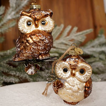 Glass Owl Ornament - Christmas Place