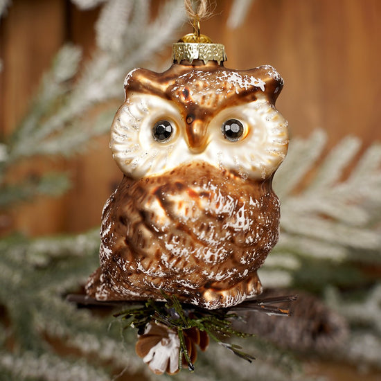 Glass Owl Ornament - Christmas Place