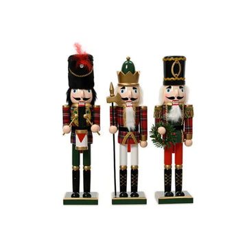 Red White Green Tartan Nutcracker - Christmas Place