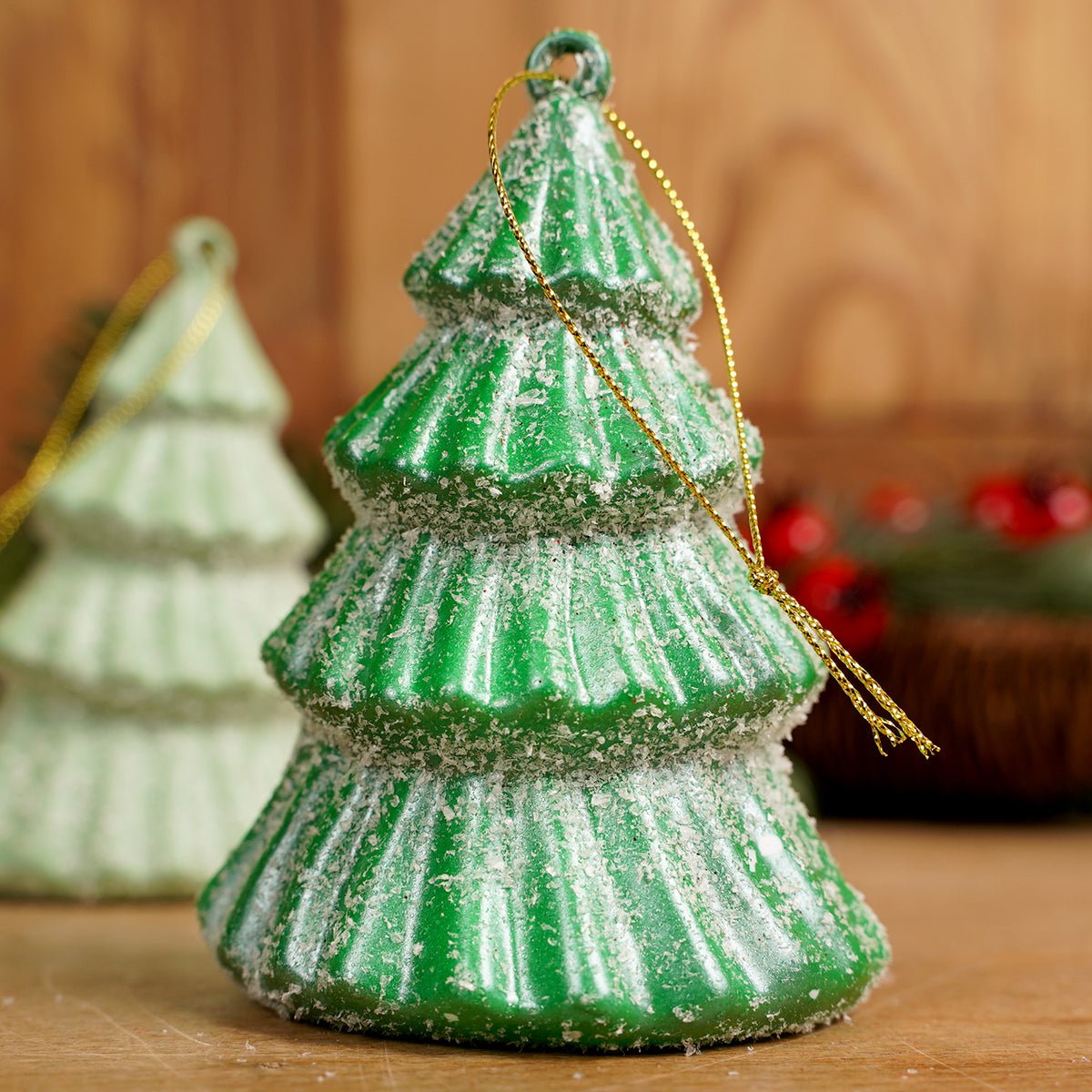 Iced Green Tree Ornament Dark Green - Christmas Place