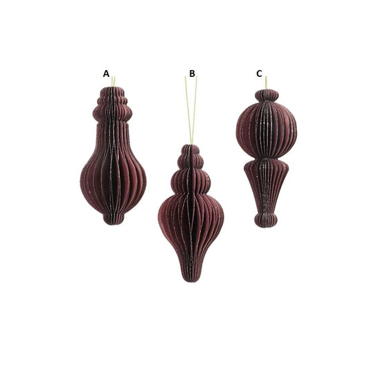 4.7In Maroon Paper Ornament