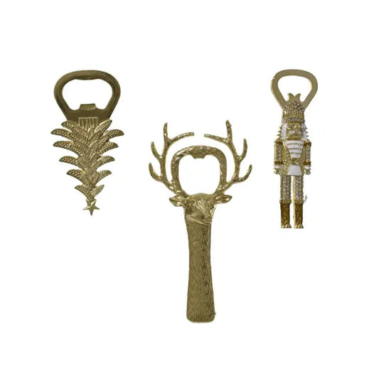 Gold Christmas Bottle Openers 3 Styles - Christmas Place