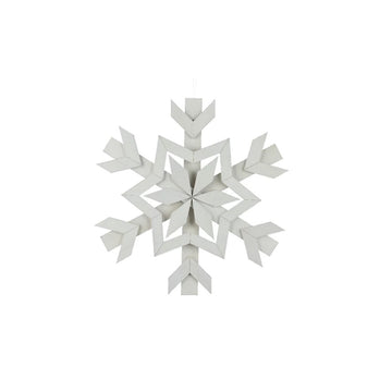 White Wood Snowflake Ornament