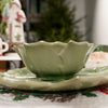 Green Holly Leaf Holiday Festive Bowl - Christmas Place