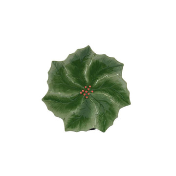 Green Holly Leaf Dinner Plate