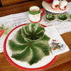 10.63 inch diameter Green Holly Leaf Dinner Plate - Christmas Place
