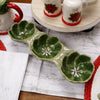 Green Holly Leaf Holiday Tapas Dish - Christmas Place