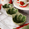 Festive Green Holly Leaf Holiday Tapas Dish - Christmas Place