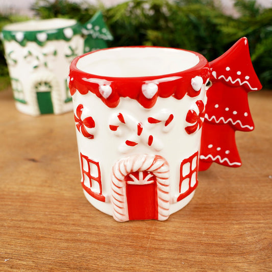 Red Green Candy Cane Christmas Mug Red White Mug - Christmas Place