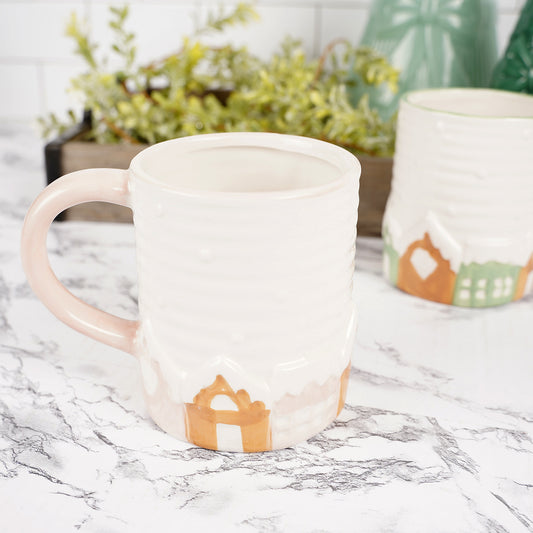 Pink Green Gingerbread House Mug