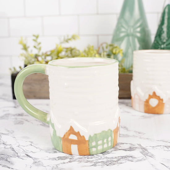 Pink Green Gingerbread House Mug - Christmas Place