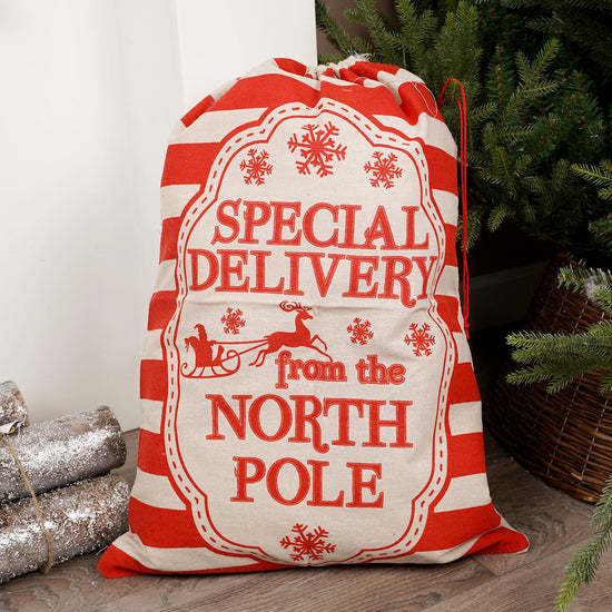 Dear Santa Special Delivery Cloth Gift Bag - Christmas Place