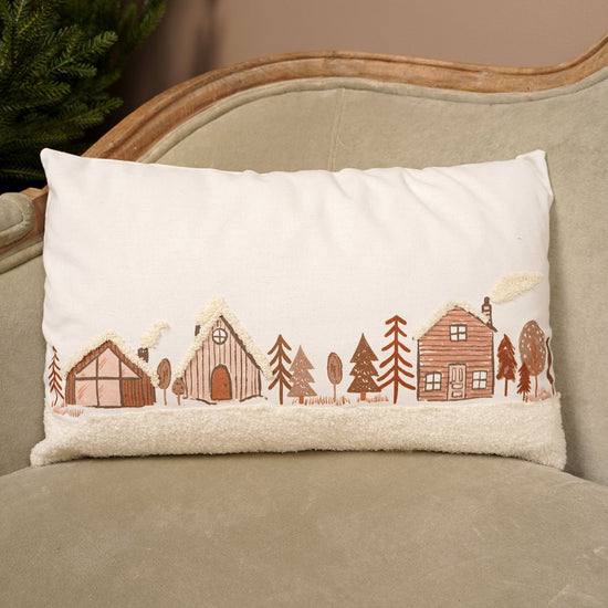 Christmas Village Lumbar Pillow - Christmas Place