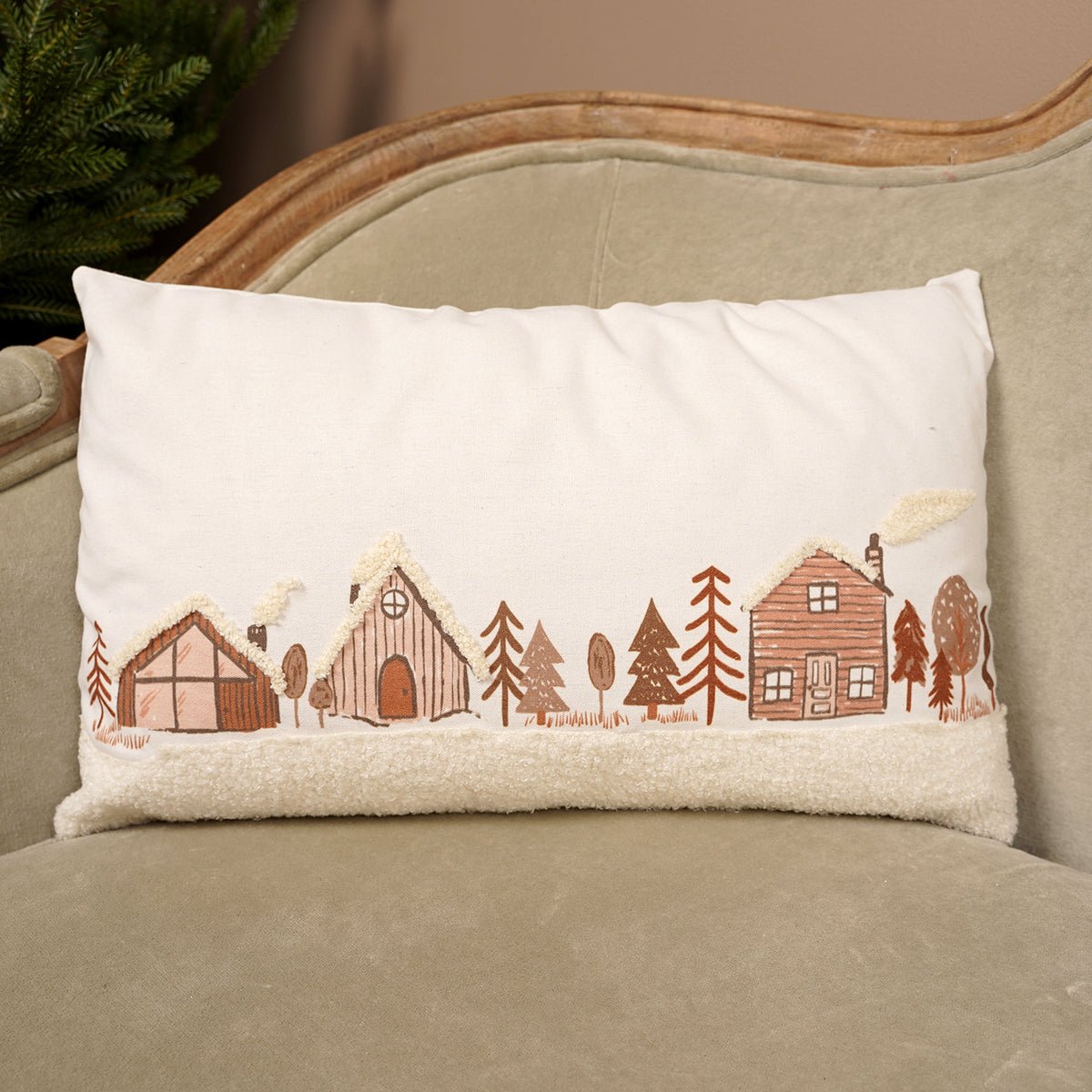 Christmas Village Lumbar Pillow - Christmas Place