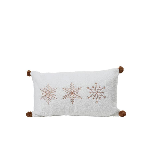 Snowflake Pom Pom Lumbar Pillow