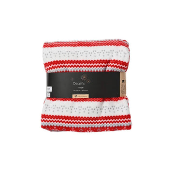 66X51In Red White Grey Throw