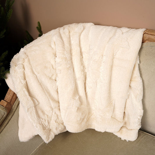 66X51In Off White Throw - Christmas Place