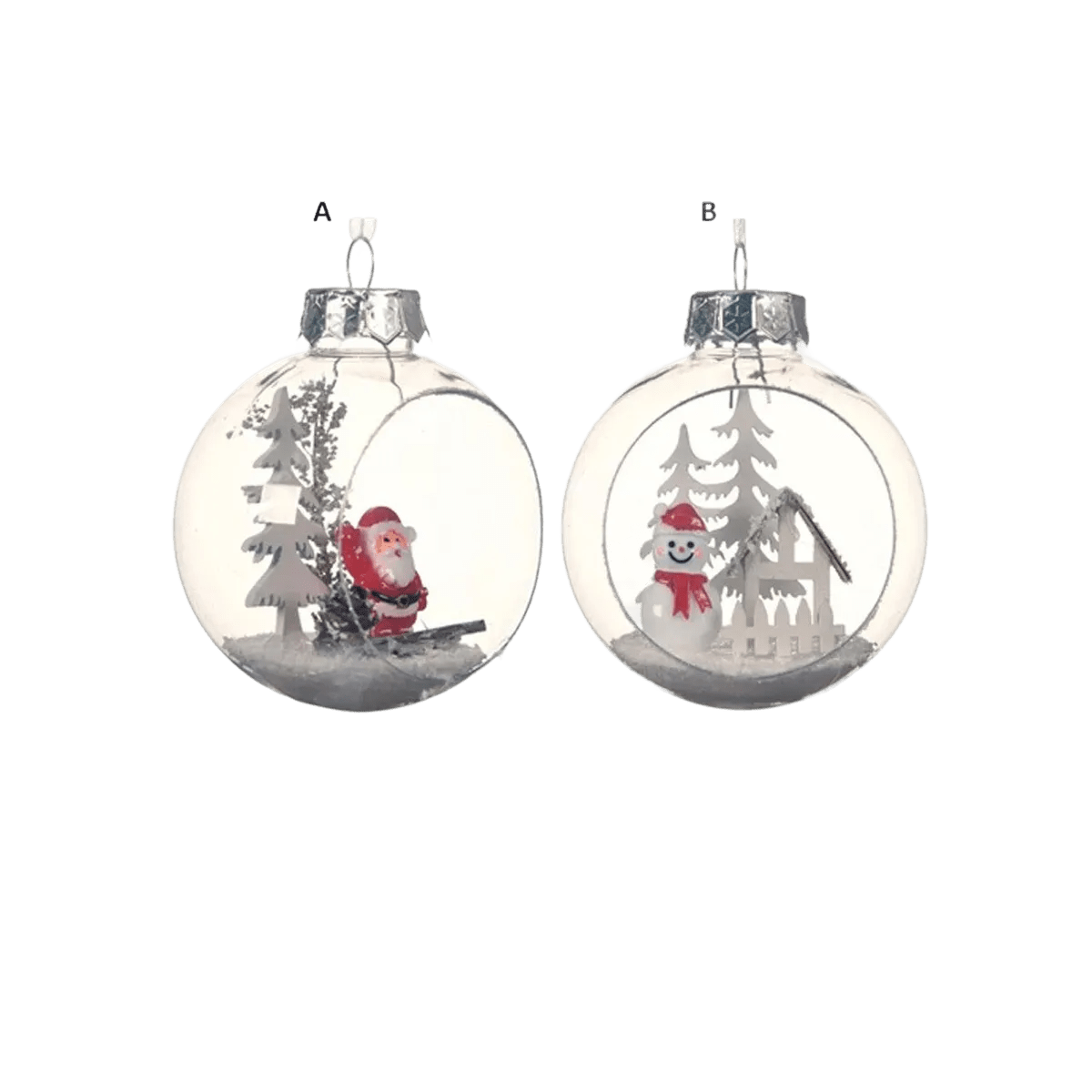 Shatterproof Santa Snowman Globe Ornament - Christmas Place