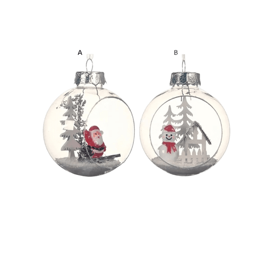 Shatterproof Santa Snowman Globe Ornament - Christmas Place