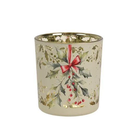 3Inch Christmas Holly Tealight Holder - Christmas Place