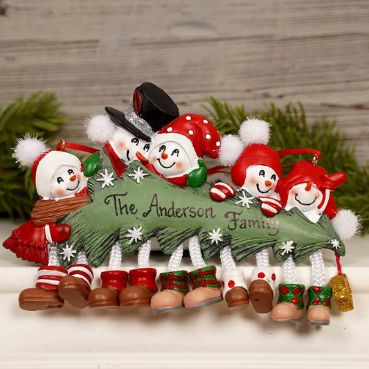 Snowman with Tree Family of 5 - Christmas Place