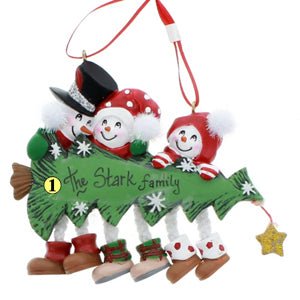 Snowman with Tree Family of 3 - Christmas Place