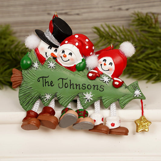 Snowman with Tree Family of 3 - Christmas Place
