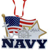 US Navy American Flag Christmas Ornament Free Personalization - Christmas Place