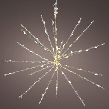 130Lt Warm White Silver Pole Star