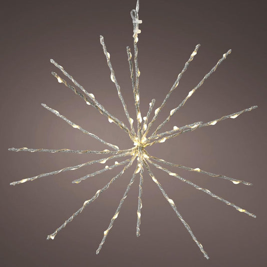 130Lt Warm White Silver Pole Star