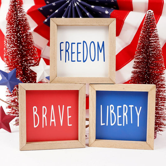 5X5 Patriotic Table Sign Assortment - Christmas Place