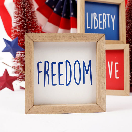 5X5 Patriotic Table Sign Assortment - Christmas Place
