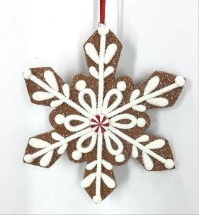 Clay Gingerbread Snowflake Ornament