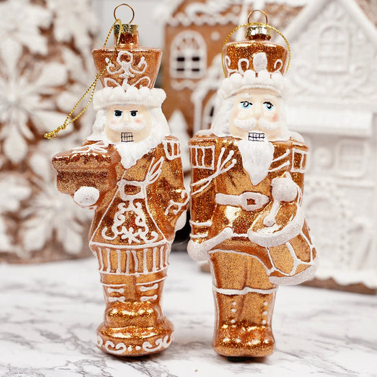 Glass Gold Nutcracker Ornament - Christmas Place